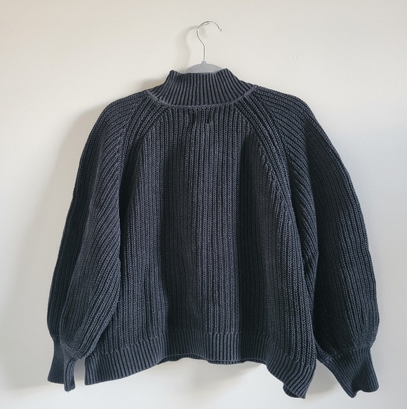 GAP Femme Shaker Barrel Sleeve Knit Cowlneck Sweater Womens Medium Petite - Picture 8 of 10